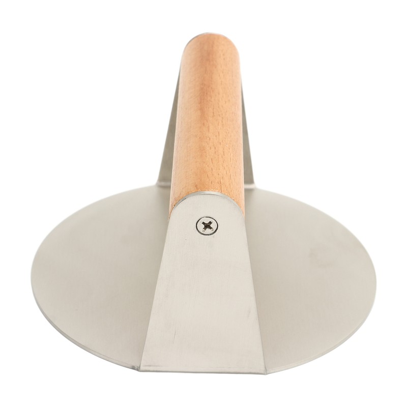 Hamburger Press 304 Stainless Steel Smooth Surface Wooden Handle Easy
