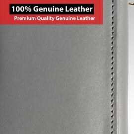 IBRO Motorcycle Chain Wallet for Men – 100% Natural Genuine Leather, Long Trifold RFID Blocking, Credit Card Money Organizer - Men’s Trucker Biker Metal Chain Wallets Aniline Grey