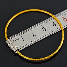 Mini Skater 24 PCS 6INCH Assorted Colored Durability Stainless Steel Wire key chain key ring Cable Ring (Colored)