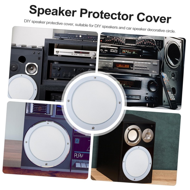 Operitacx 2Pcs Durable Speaker Covers White Audio Speaker Mesh Protective