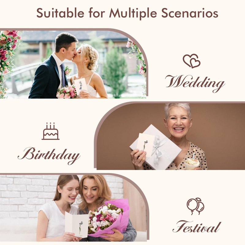 Handmade Pressed Real Flower Greeting Card - A Unique and