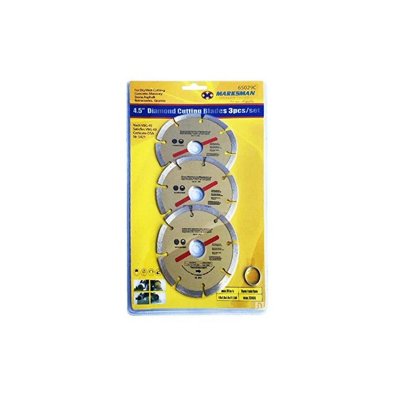 NTI 3 x MARKSMAN 4.5” Diamond Cutting 115mm Blades Disc