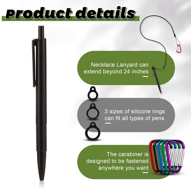 Lewtemi 10 Sets 24 Inch Pen Leash Pen Silicone Lanyard