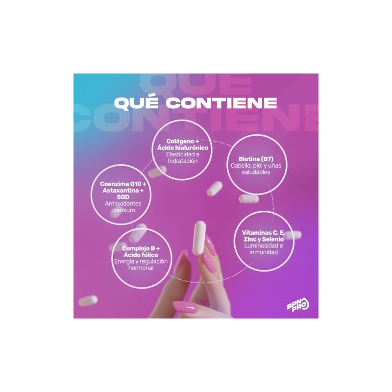 Bpn Pro Vitaminas Mujer Her Secret Colágeno Biotina Complejo Cabello