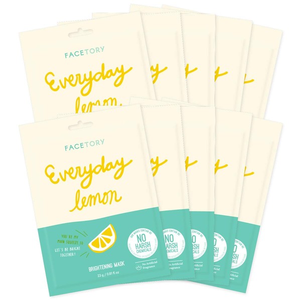 Everyday Lemon Brightening Mask With No Harsh Chemicals - Brightening, Clarifying, Balancing (Pack of 10)