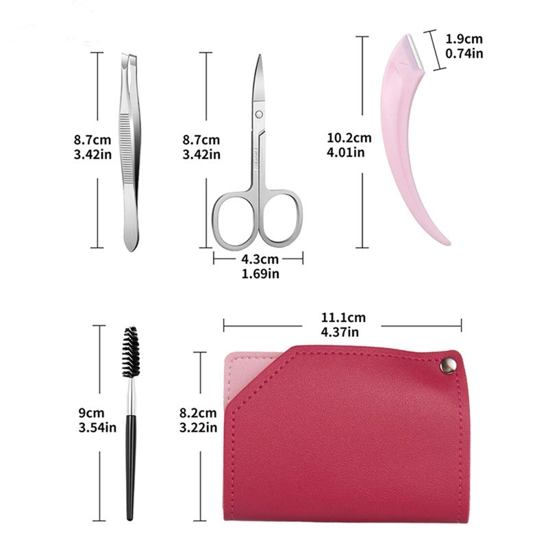 UNI-RHYTHM 4-Piece Eyebrow Shaping Tool Set, Eyebrow Trimmer，Beauty Scissors，Eyebrow Clippers，Eyebrow