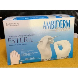Ambiderm Guante Talla Grande Ambiderm De Látex  Estériles C/ 100 Pzs
