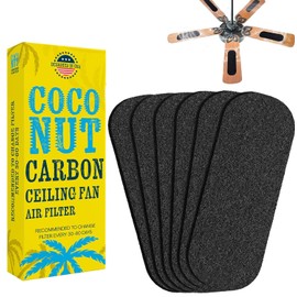 Ceiling Fan Filters for Blades, Ceiling Fan Filter, Unscented Activated Coconut Shell Carbon Ceiling Fan Air Filter-Easy-Stick Ceiling Fan Air Filters, Universal Ceiling Fan Blade(6 Pack)