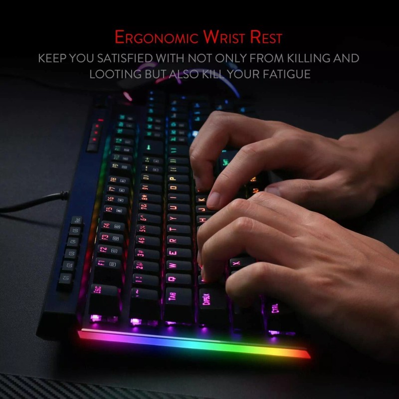 Redragon K580 VATA RGB LED Backlit Mechanical Gaming Keyboard, Macro