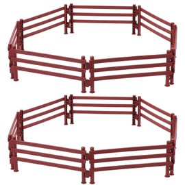 Horse Fence Toy Paddle Toy 20 Pieces Horse Corral Fence Fencing Accessories for Barn Paddle Horse Stable Farm Animal, Educational Gift, Micro Landscape Decoration (Brown)