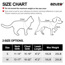 azuza Puppy Harness and Leash Set, Reflective Air Mesh Dog Vest Harness, All Weather Comfort Dog Harness for Small Dogs, Chest Girth: 18"-22"