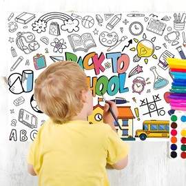 Ausmal Tischdecke Einschulung, Papiertischdecke Rolle, Einschulung Deko, Einschulung Junge Mädchen, DIY Maltischdecke für Kinder, Ausmaltischdecke für Schulanfang Geschenk, Schultüte Füllung (MX-1)