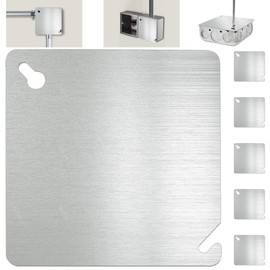 Laowu 6 Pack 4 Inch Electrical Box Cover Metal Square Cover Junction Box Covers for 4” Square Box, 4x4 Square Flat Blank Electric Box Panel Cover, Sturdy Electrical Box Cover Plate for Junction Box