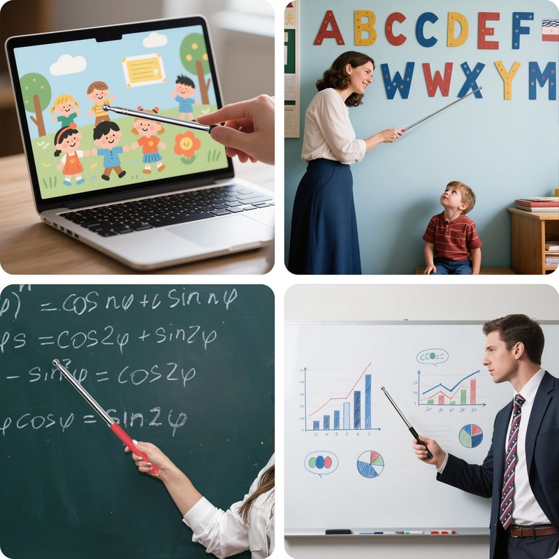 2 Pack Teacher Pointer Stick for Whiteboard - Telescopic Classroom