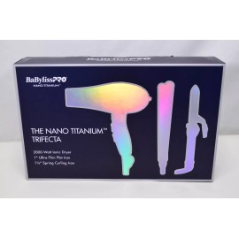 BaByliss PRO NEW BaByliss Pro Nano Titanium Trifecta Dryer Flat Iron & Curling Iron BNTPP49