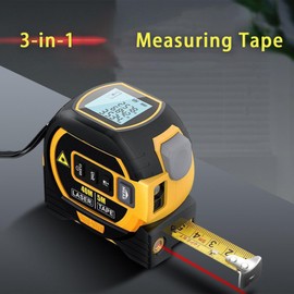 2025 New Almighty Tools Tape Measure, The Almighty Ruler, 3-in-1 Rangefinder with Led Display, Digital Tape Measure, Almighty Tools (Yellow 1Pc)