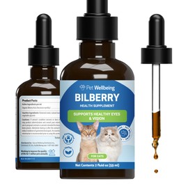 Pet Wellbeing Bilberry for Cats - Organic Herb, Supports Eye Health, Antioxidant-Rich, Healthy Vision, Capillary Care - Herbal Supplement 2 oz (59 ml)