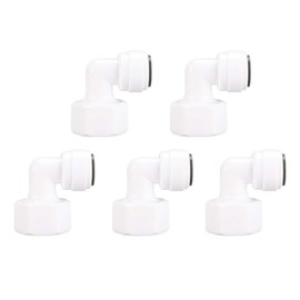 sourcing map 1/2 Inch BSP Female to 3/8 Inch OD Elbow Quick Connect Water Purifiers Tube Fittings Push in to Connector Filter Tubing Hose Pipe Joint for RO Reverse Osmosis System 5pcs
