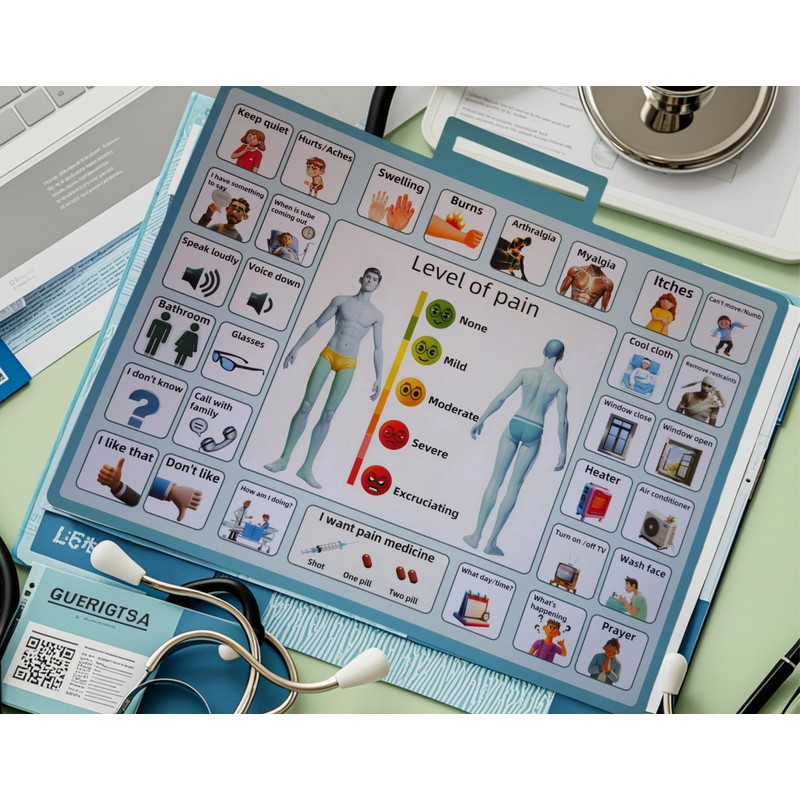 2 Pcs 15''x 11''Nonverbal Communication Board,for Patient、Stroke Therapy Equipment for