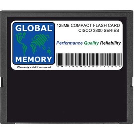 128MB COMPACT FLASH CARD MEMORY COMPATIBLE WITH CISCO 3800 SERIES ROUTERS MEM3800-128CF, MEM3800-64U128CF)