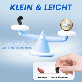 Kleinste Mini unsichtbar Kopfhörer kabellos im Ohr Bluetooth Kopfhörer drahtlose Noise Cancelling Kopfhörer zum Schlafen in Ear Sleep Earbuds Schlafkopfhörer für kleine Ohren Kinder Seitenschläfer