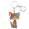 BONSNY Acrylic Cat Key Chains For Women Car Purse Bag