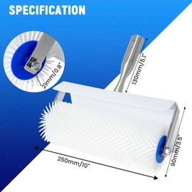 DUPDMKIN Spiked Roller for Self Leveling 10" x 1" (250mm X 21mm) Spiked Roller Self Leveling Concrete Tools for Floor, Epoxy, and Drywall