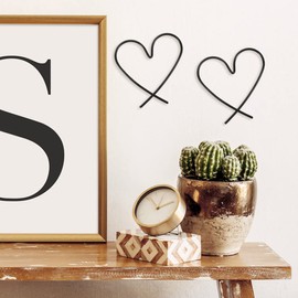 Beavorty Heart Metal Wall Decoration Wall Art Wall Sign Heart Shaped Wall Decoration Hanging Ornaments for Valentine's Day Wedding Bedroom Living Room Decoration Pack of 3 Black