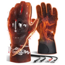 BORLENI Heated Gloves Winter 12 V Winter Gloves Waterproof Windproof Warm Gloves Men Women