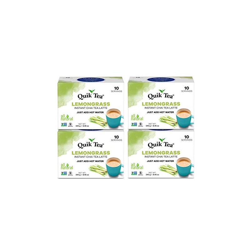 QuikTea Tea Latte Lemongrass Chai, 10 Count (Pack of 4)