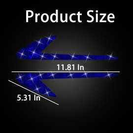 AICEL 2 Pcs Bling Stickers for Car, Rhinestone Decal for Auto Outdoor Decoration, Crystal Stripe Sticker Patch, High-Intensity Night Visibility Decals for Automotive Fender Hood Bumper (Blue)