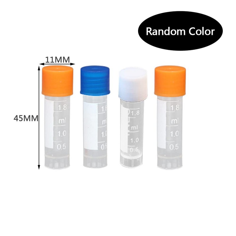 通用 20 Pcs 1.8 ml Graduated Plastic Clear Test Tubes