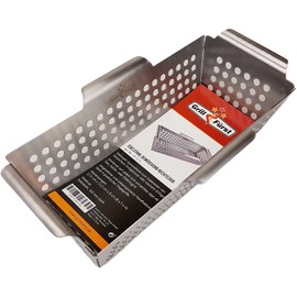 Grillfürst Stainless Steel Vegetable Basket - Grill Basket for Vegetables, Fish and Meat, Compact Grill Tray with Carry Handles, 31 x 16 x 9 cm