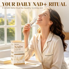 AirVigor NAD+ Liquid Supplement Packs - Anti-Aging Cellular Energy & Beauty Support Drink Mix with Collagen Peptides, Hyaluronic Acid, PQQ & Quercetin - Pineapple Flavor (14 Count)