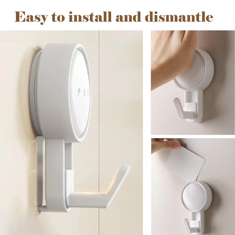 FUZVOL 6 Pack Suction Hooks,Vacuum Suction Cup Hooks, Bathroom Kitchen