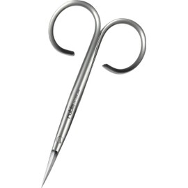Rubis Stainless Steel Cuticle Scissors for Precise Fingernails and Cuticles, 1F002, Made in Switzerland, Silver