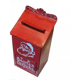 Wholesale Home Decor Red Santa's Letters Box White Embossed Santa Face & Letters