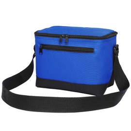BuyAgain Lunch Bag, 600D Poly Small 6 Can Insulated Reusable Lunch Cooler Bag PEVA Water-resistant Lining for Women Men Adult Work,Royal Blue