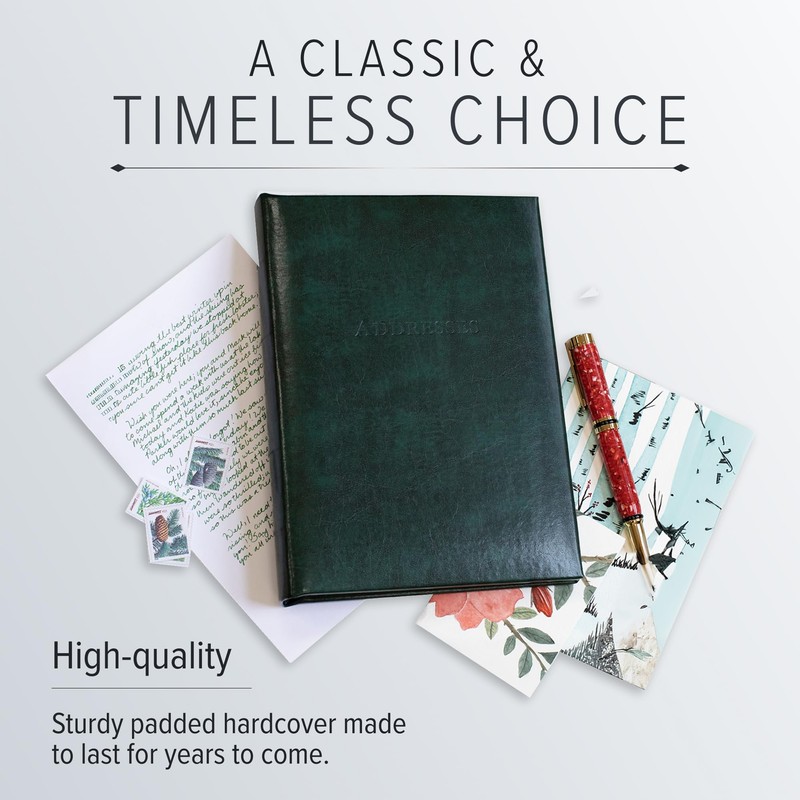 Gallery Leather Large Address Book with Alphabetical Tabs up to