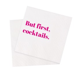 VOWFOO - Servilletas divertidas de cóctel, 100 piezas de servilletas de papel desechables para fiesta, 4.5 x 4.5 de dos capas (pero las primeras servilletas de cóctel)