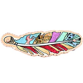 Women’s Artisan Handcrafted Native American Colorful Feather Hair Clips with Silver Backing Feather Art No Slip Grip French Barrette