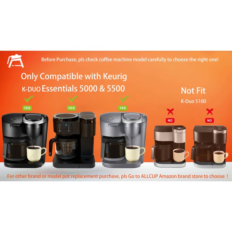 12 Cups Coffee Pot Replacement Compatible for KEURIG K-DUO Essentials