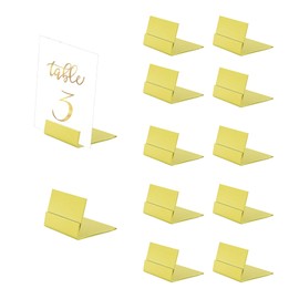 12 PCS Metal Table Card Holders, L-shaped Vintage Number Placecard Holders for Table Number Stands, Price Tags Food Signs Wedding Reception (Gold)