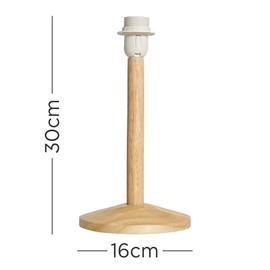 MiniSun Single Stem Natural Light Wood Table Lamp Base