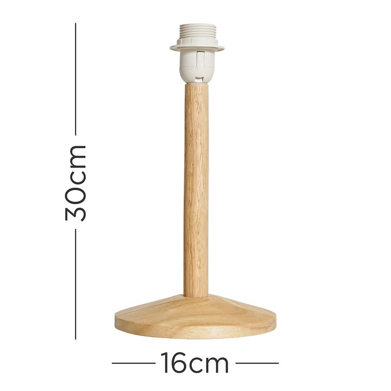 MiniSun Single Stem Natural Light Wood Table Lamp Base