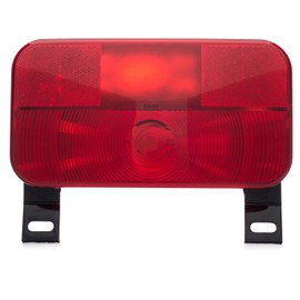 Lumitronics Red Surface Mount Light, License Bracket and License Light, Stop/Turn/Tail for RV, Trailer, Camper, 5th Wheel, Motorhome (Black)