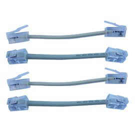 (4 Pack) 3 Inch Short Telephone Cable Rj11 Male to Male 3", Phone Line Cord (Black)