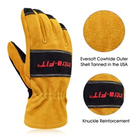 Intra-FIT Yellow Unisex Protective Glove, 3D Curved Fingers, Heat and Flame Resistant, Made in China