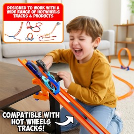 2-Lane Starting Gate & Clamp for Hot Wheels - Heavy Duty Clamp for Hot Wheels Tracks - Compatible Racing Track Accessories - Fast & Easy Install