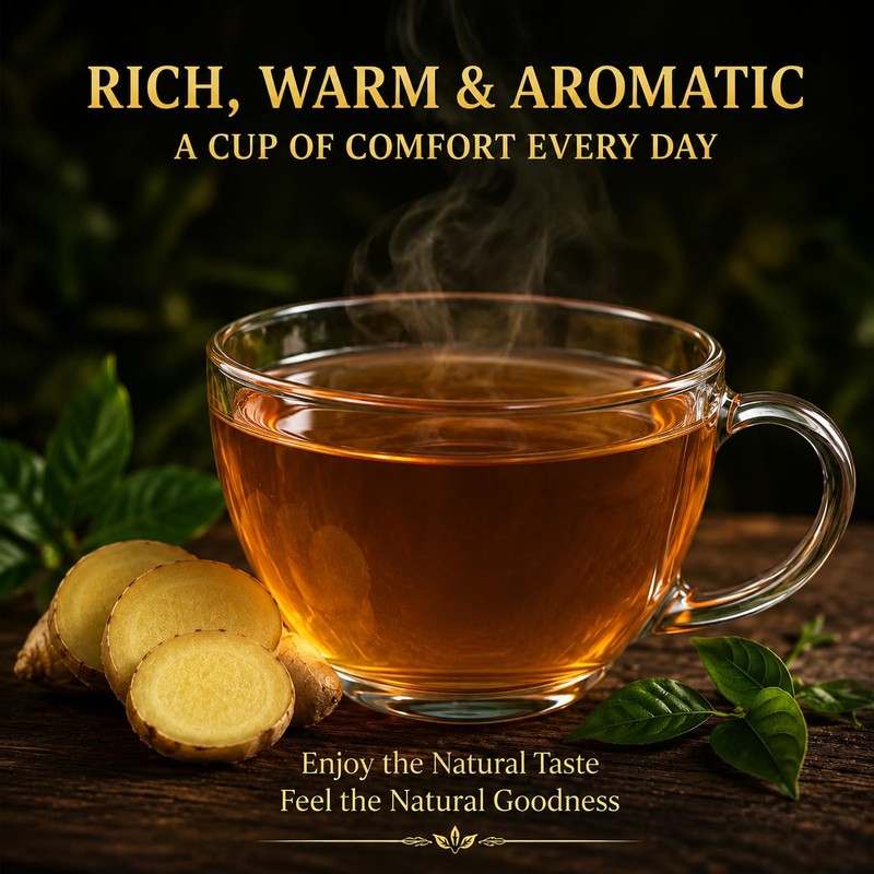 WOTIHA 150 Premium Ginger Tea Bags, 100% Pure Ginger Root,